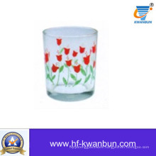 Nice Glass Cup with Decal Flower Glassware Kb-Hn0733